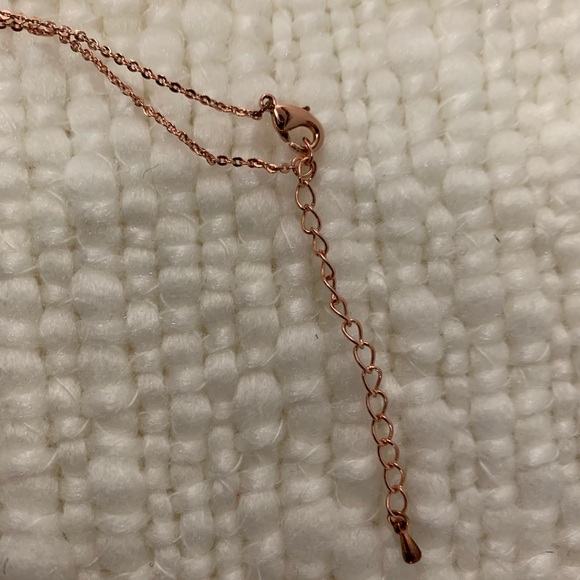 Accented Ribbon Rosegold Necklace - Picture 8 of 8
